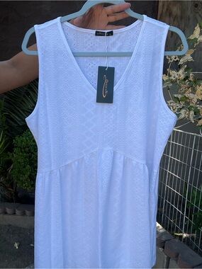 White Eyelet Tank Top